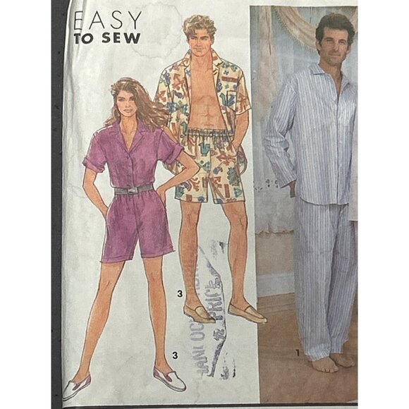 Simplicity 7583 Unisex Sew Pajama & Loungewear Pattern Two Lengths XS-XL Vtg - Picture 2 of 4